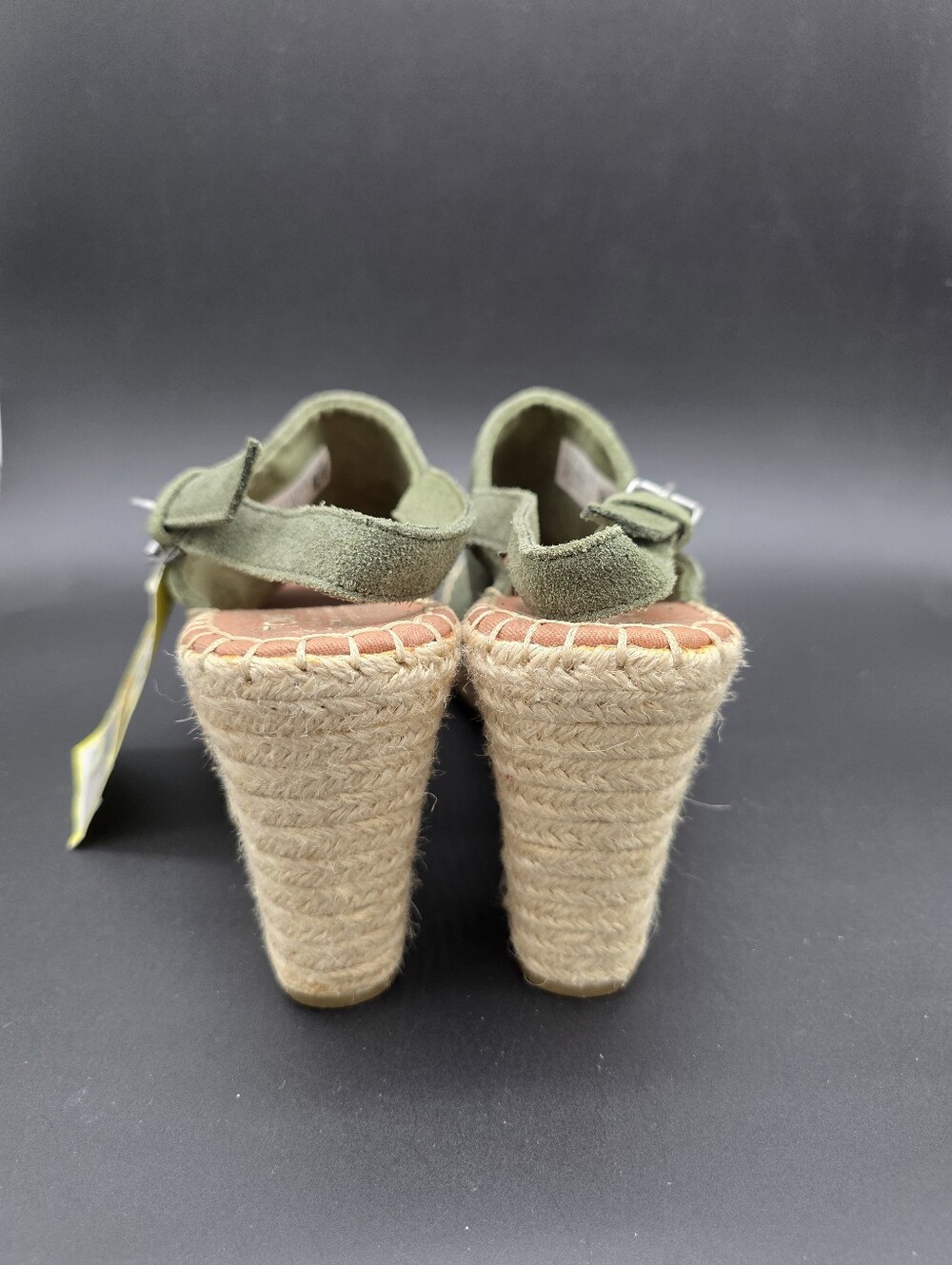 NWT TOMS Olive Suede Espadrille Wedge Sandals - Women SZ 11 - Picture 4 of 7